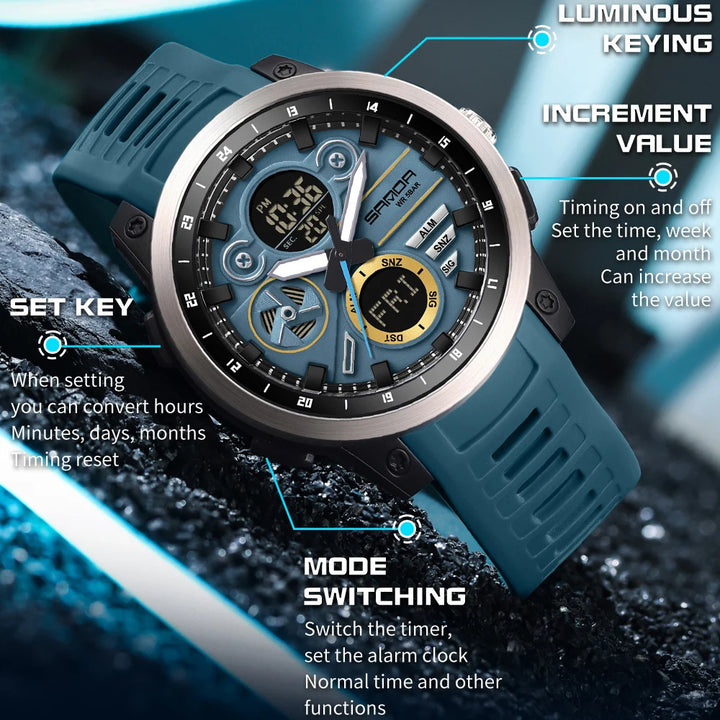SANDA Men Sport Wristwatc