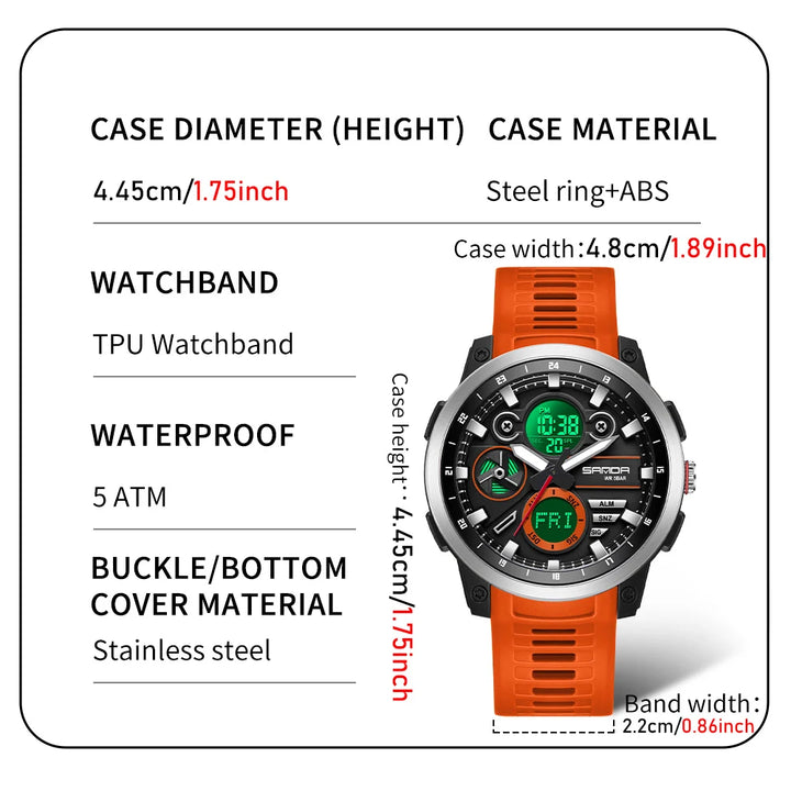 SANDA Men Sport Wristwatc