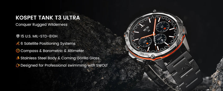 KOSPET TANK T3 Ultra GPS Smartwatch – Built for the Extreme