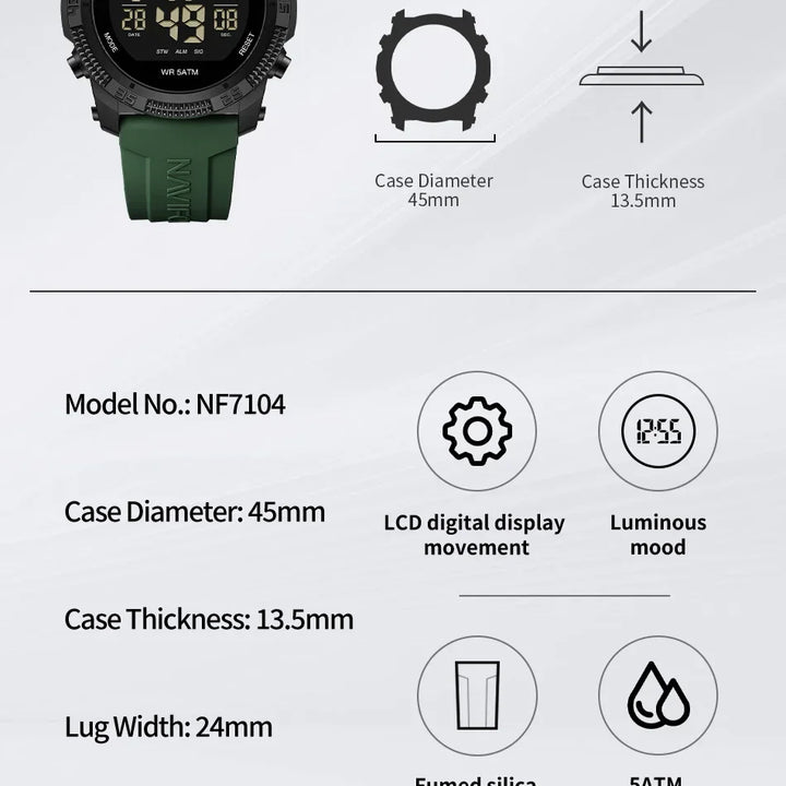 NAVIFORCE NF7104 Digital Sports Watch